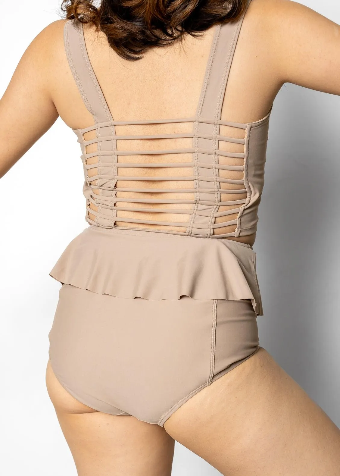 Taupe | Peplum Bottoms