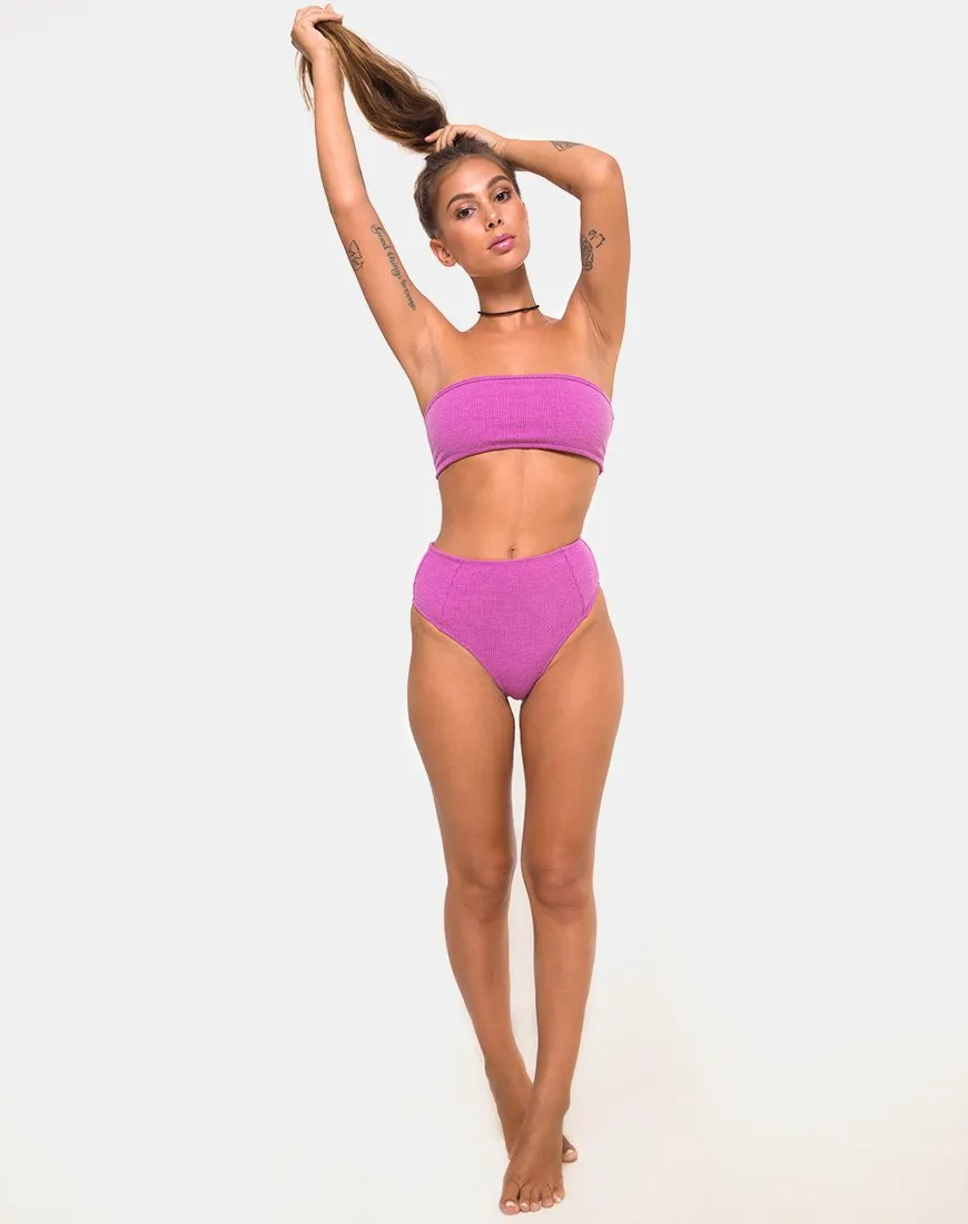 Taya Bikini Top in Crinkle Rib Violet