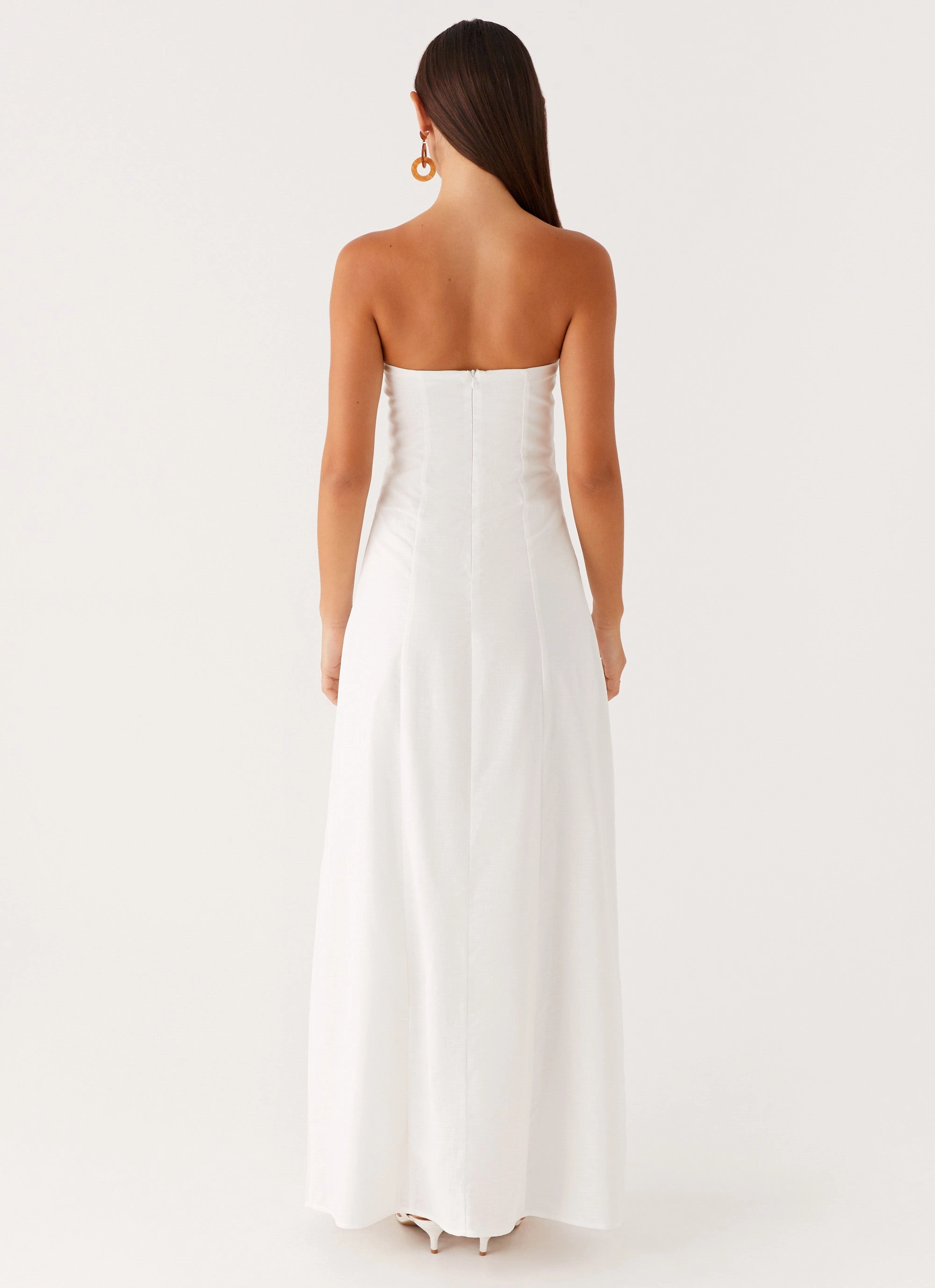 Cool Simplicity Tayla Linen Maxi Dress - White
