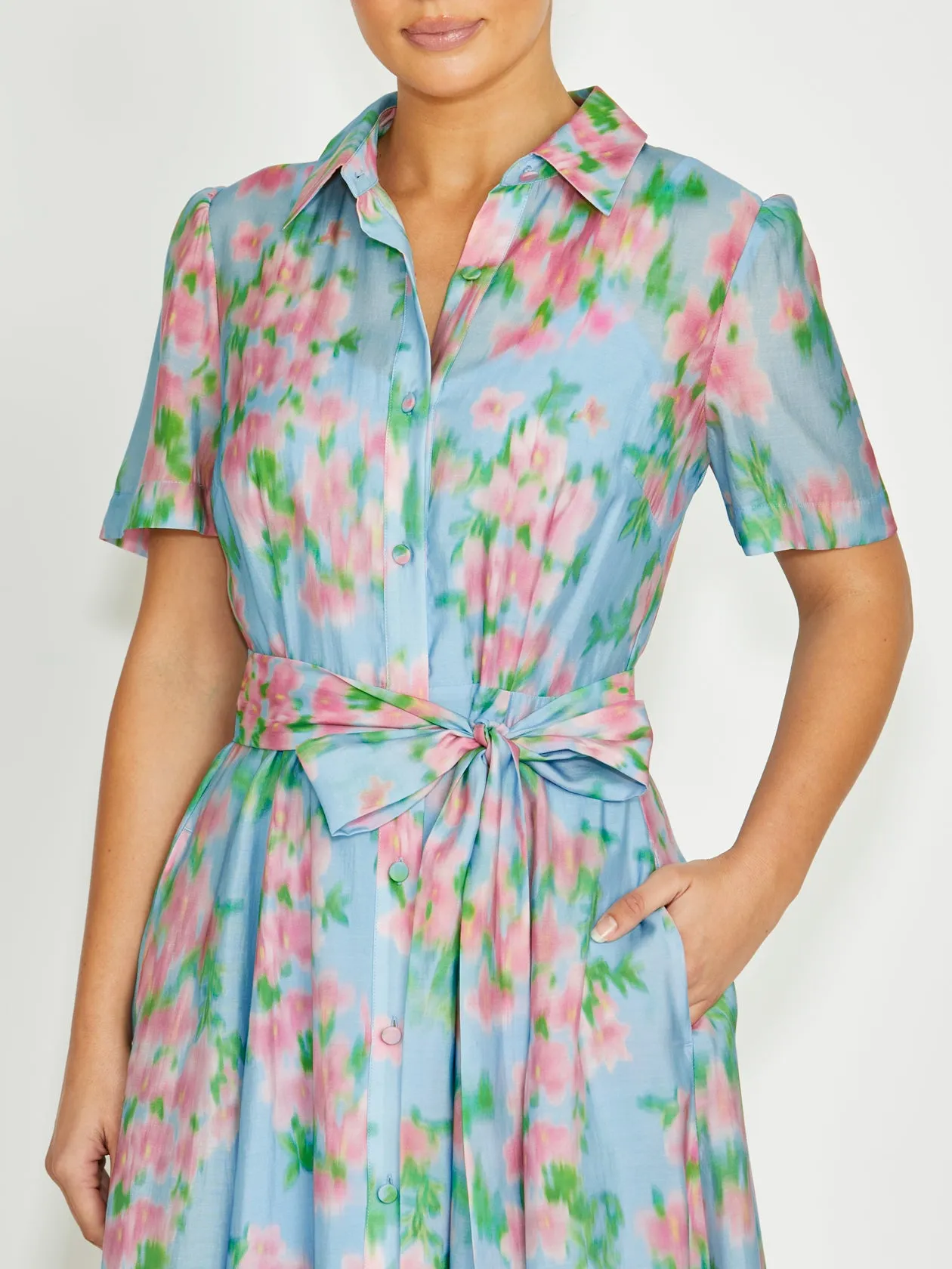 Edge Detail Lilliana Floral Haze Shirtdress