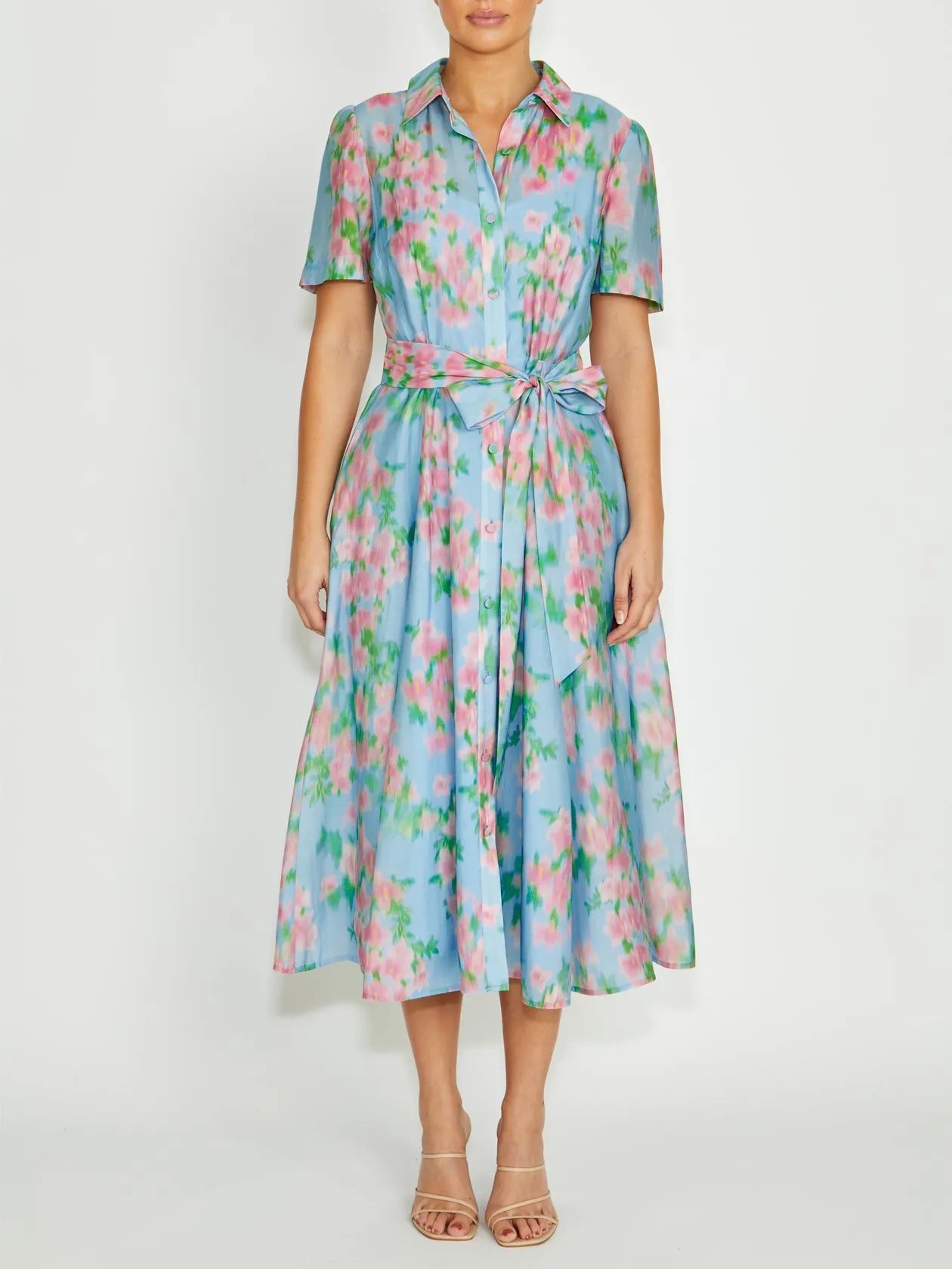 Flattering Shape Design Lilliana Floral Haze Shirtdress