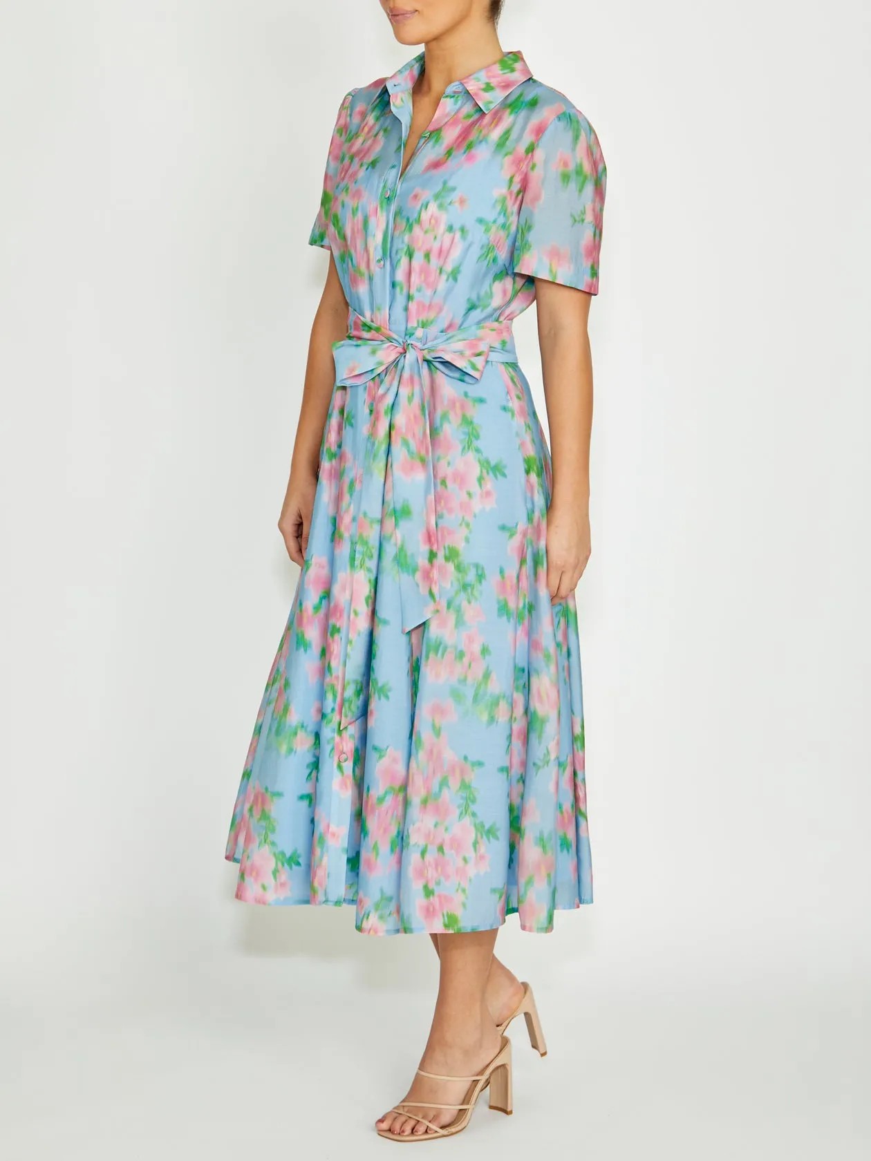 Lilliana Floral Haze Shirtdress Sleek Vibe Elegant Layers