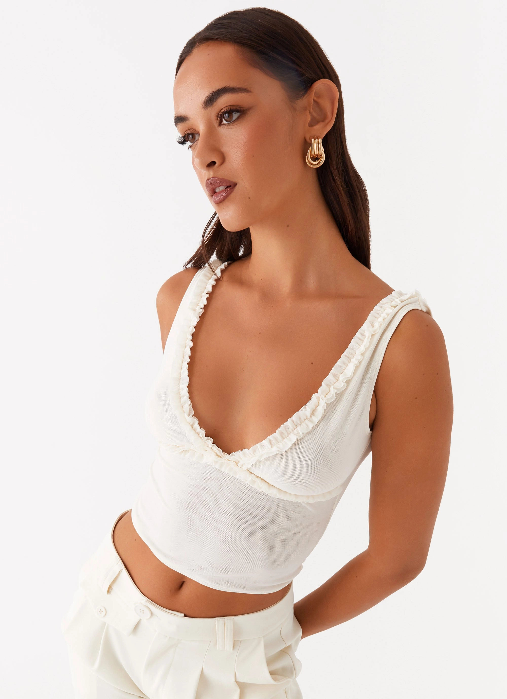 DoubleStitched Construction Tencel Lyocell Fiber Summer Loving Top - Ivory