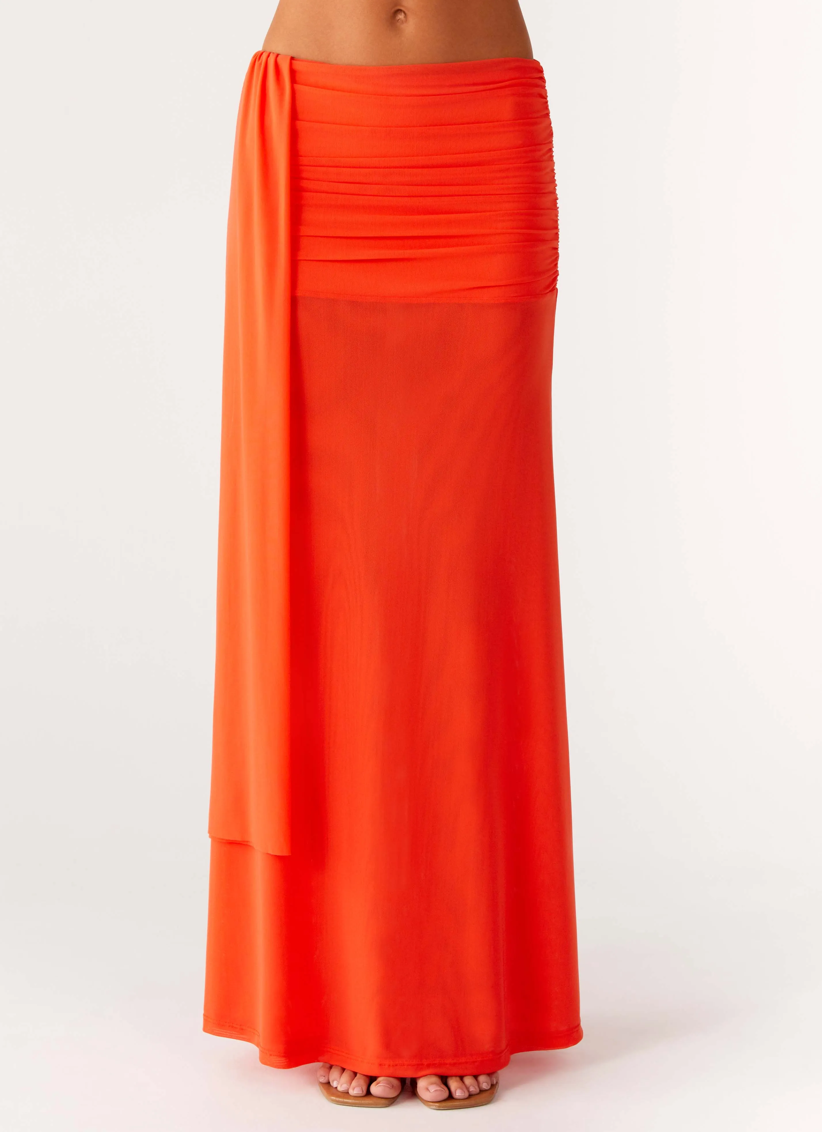 Blaze Maxi Skirt - Fire Red Wardrobe Essential