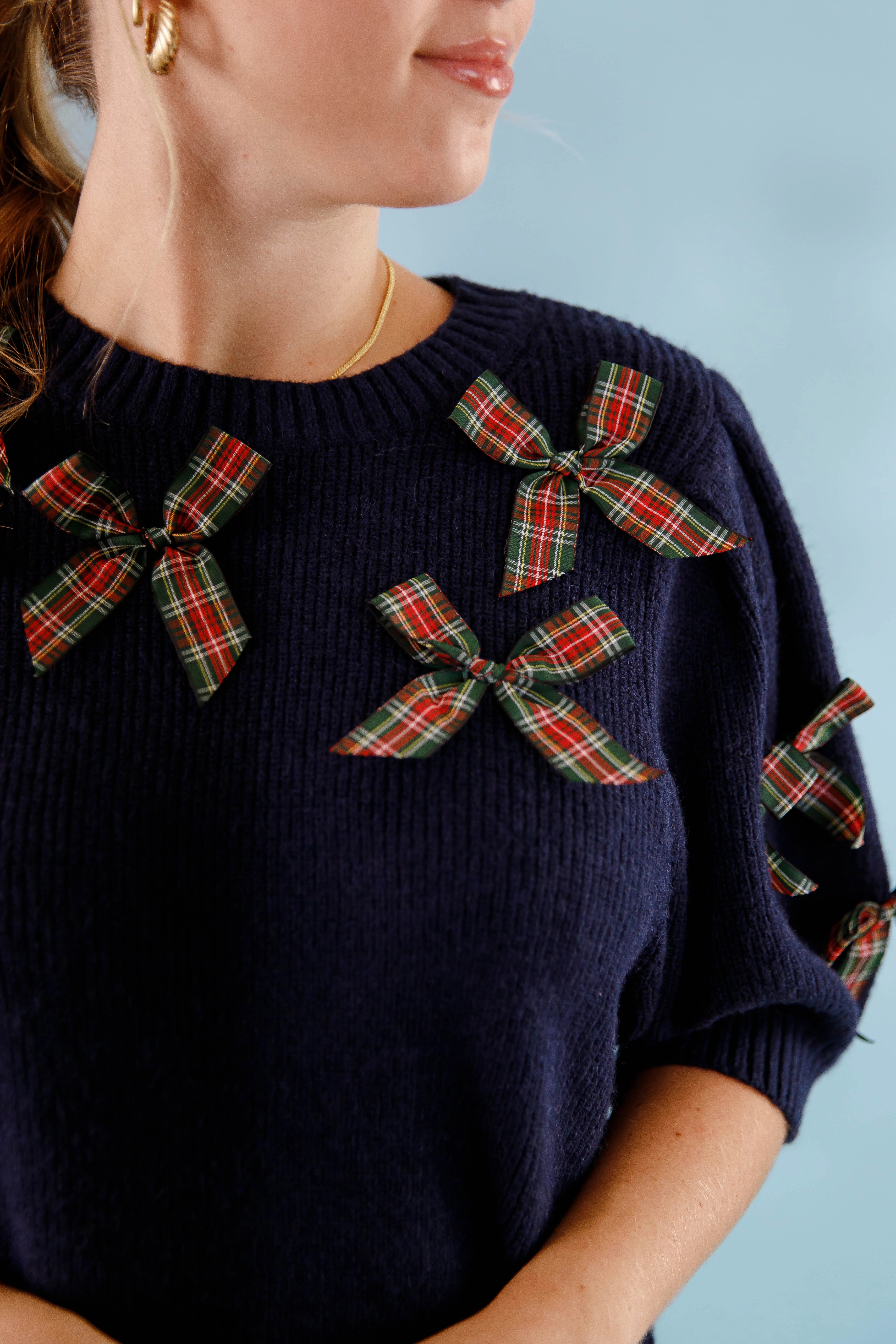 Perfectly Classy Sweater-Navy DoubleStitching Cozy Fit
