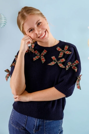 TearResistantMaterial Perfectly Classy Sweater-Navy Perfectly Classy Sweater-Navy Compact Weave Fabric Antimicrobial Finish