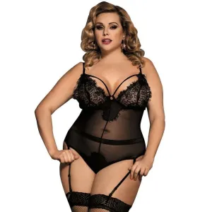Teddy Sheer Mesh Bodysuit Lace Romper