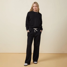 Teddy Fleece Crew Neck Sweatshirt Minimalist Neckline Loose Sweater Teddy Fleece Crew Neck Sweatshirt