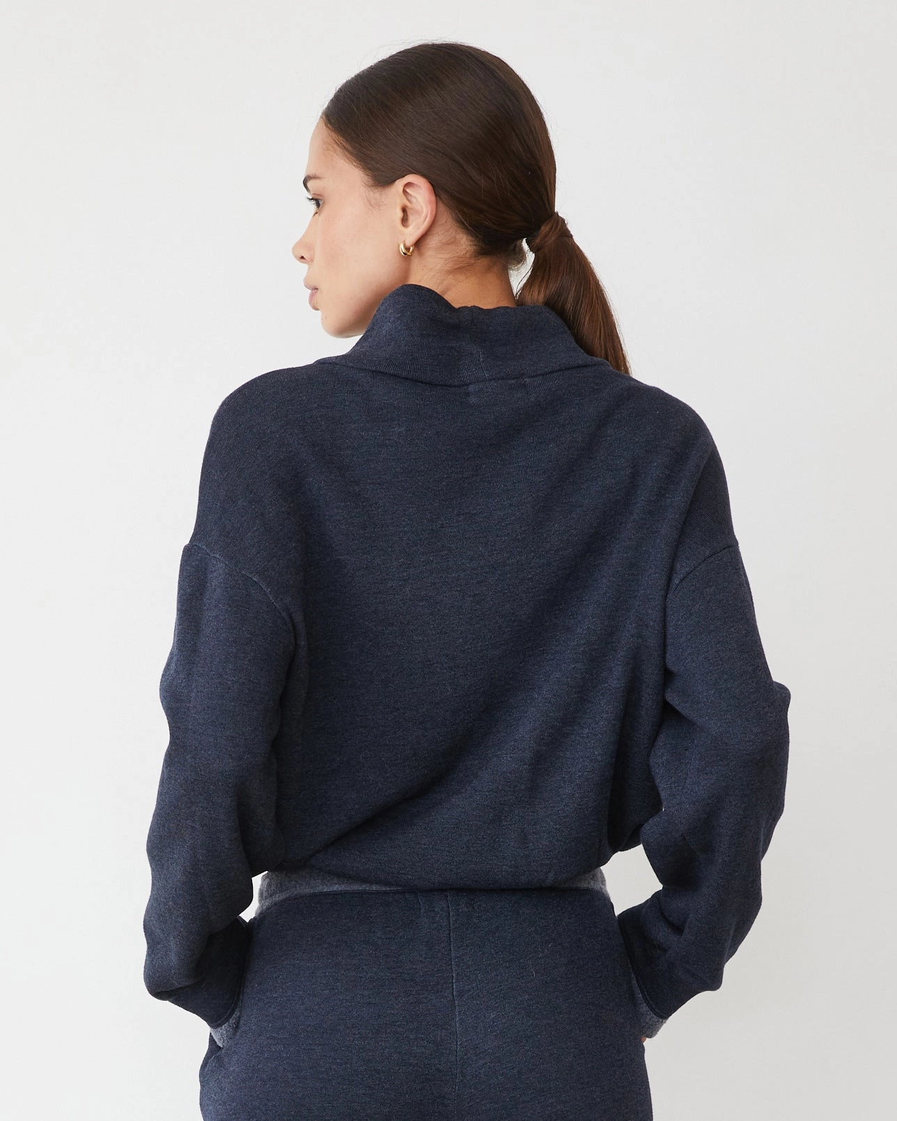 Teddy Fleece Funnel Pullover Mesh Lining