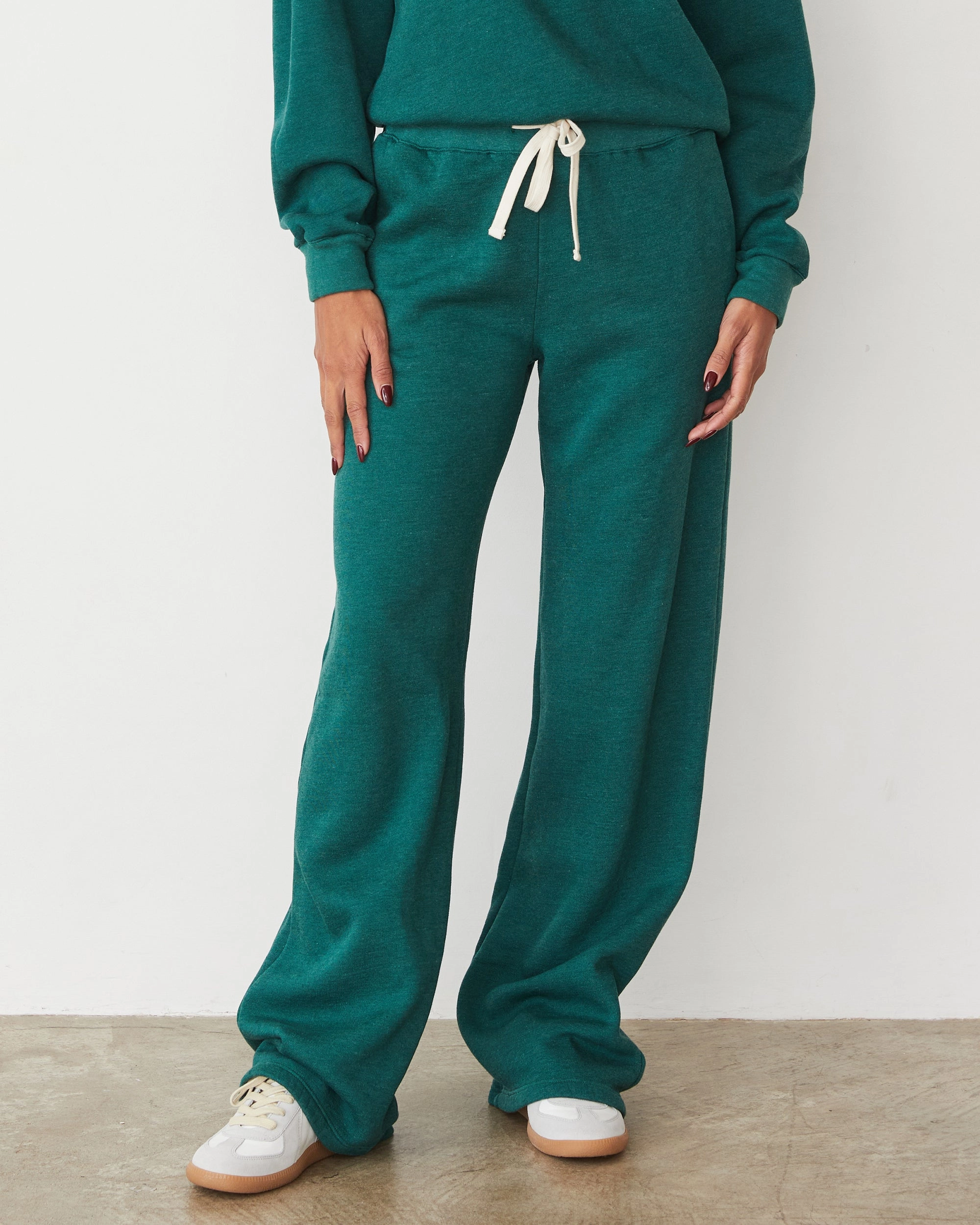 Teddy Fleece Oversized Straight Leg Sweat Hidden pockets