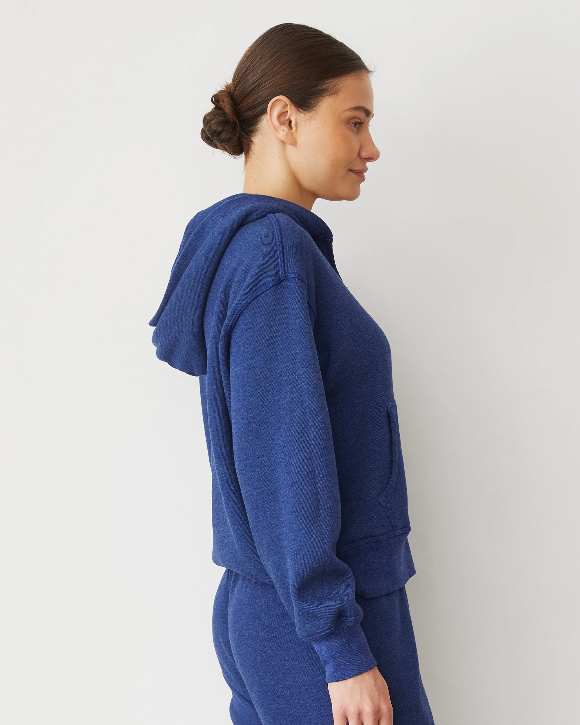 Teddy Fleece Relaxed Zip Up Hoody SweatWicking Fabric EcoDyeProcess