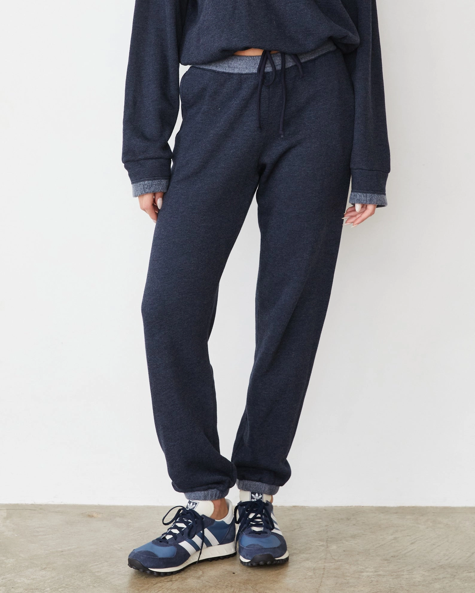 Decorative stitching Elastic Cuff Teddy Fleece Sweat