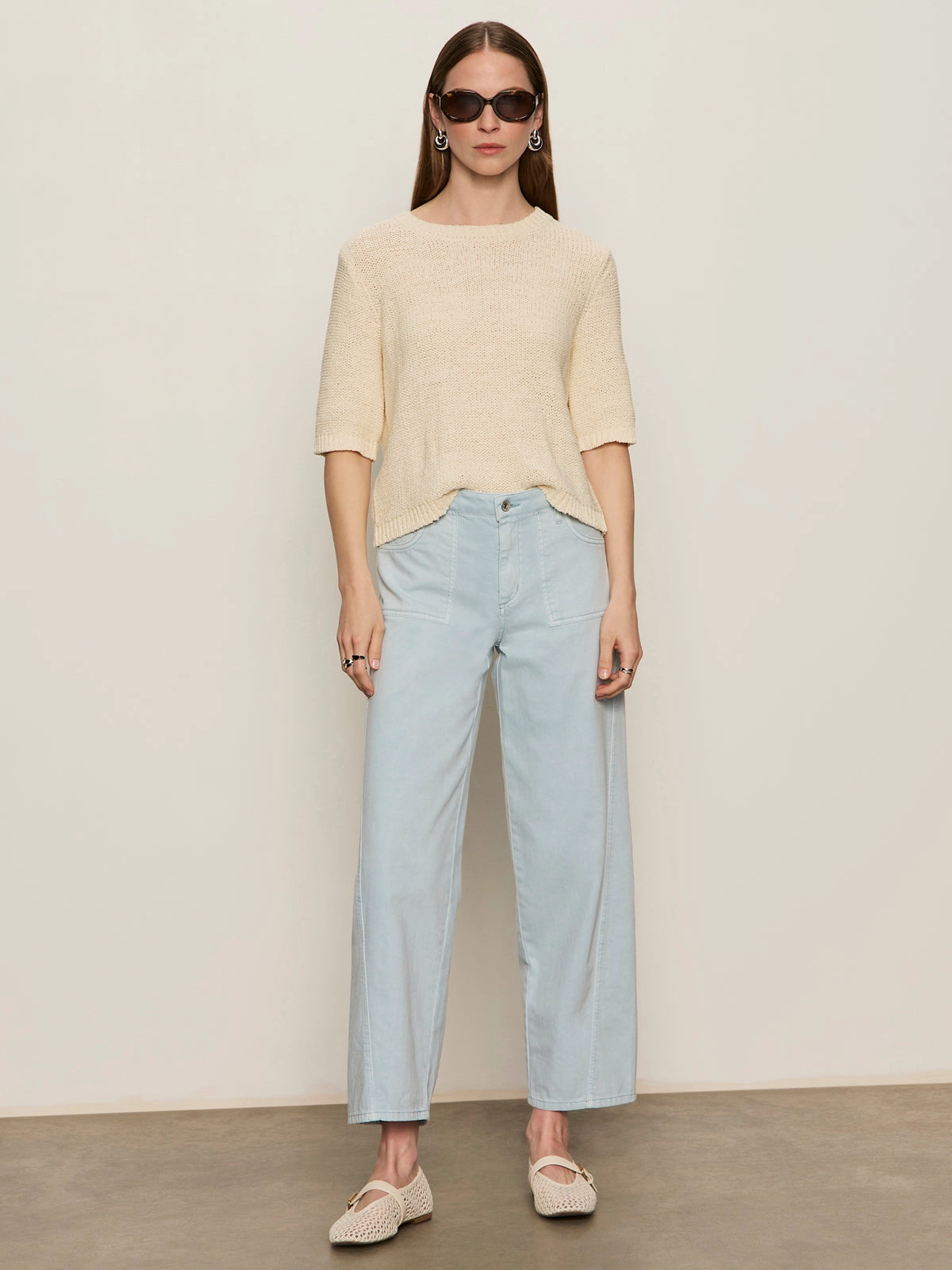 Ventilation Panel Design Circular Knit Design Tape Yarn Tee Macrame