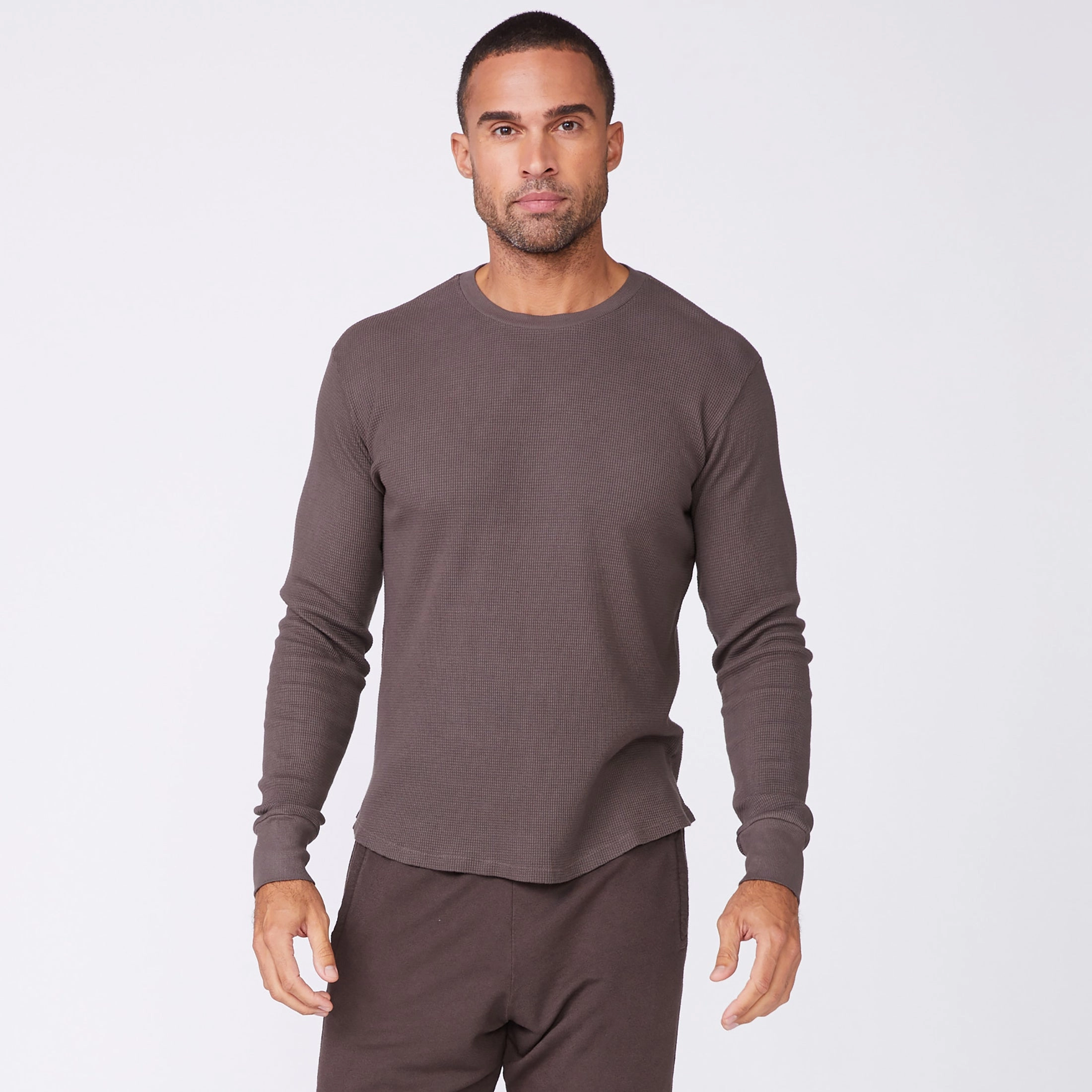 Non Irritating Label Eco friendly materials Thermal Long Sleeve Crew