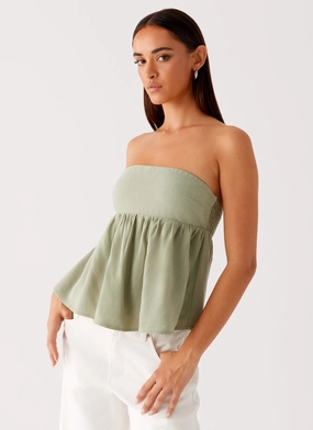 TemperatureAdaptive Fiber Cassie Tube Top - Sage Cassie Tube Top - Sage Professional Cut