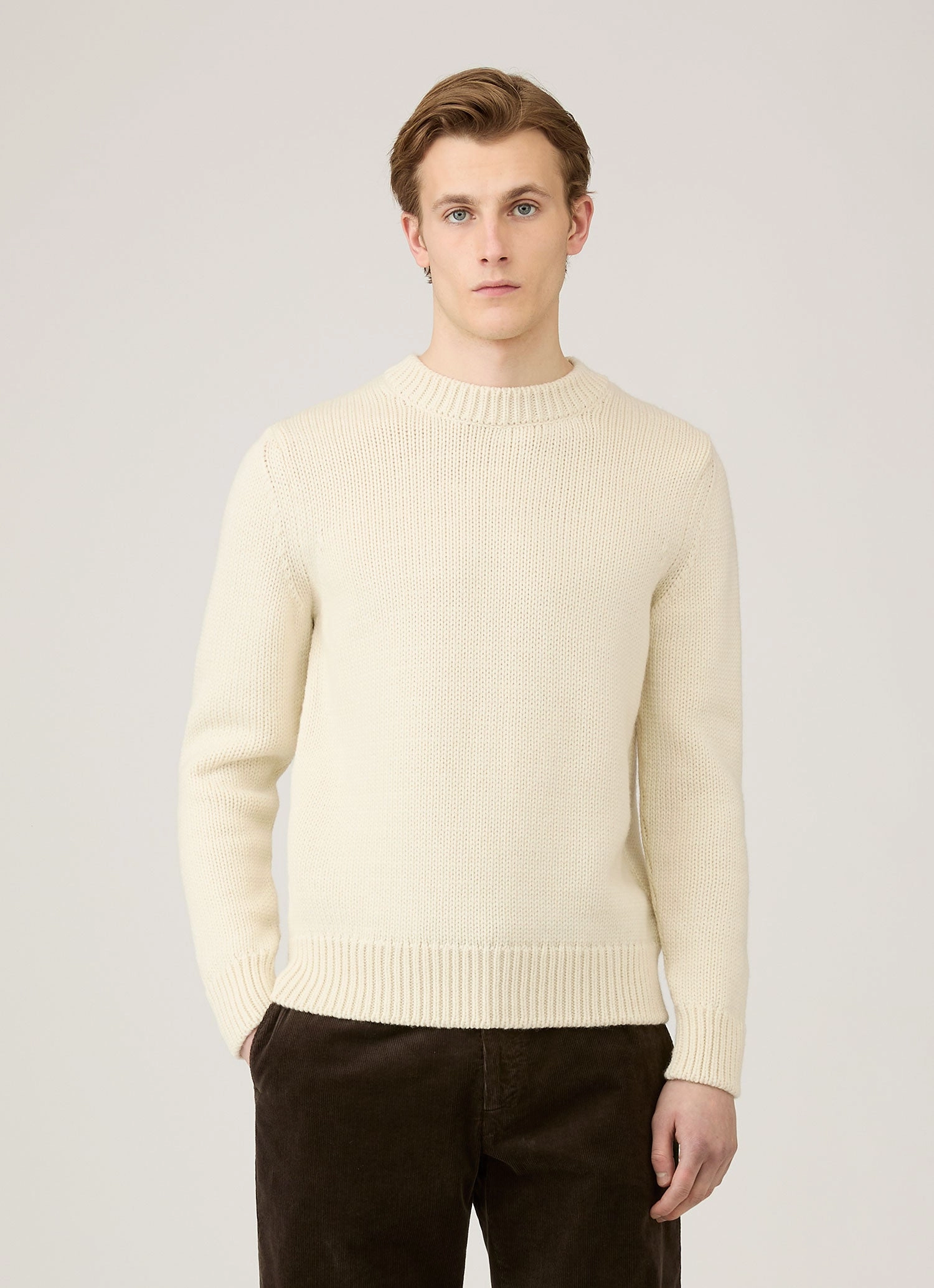 Men's Fisherman Jumper in Ecru Sleek Wear Travel Comforted