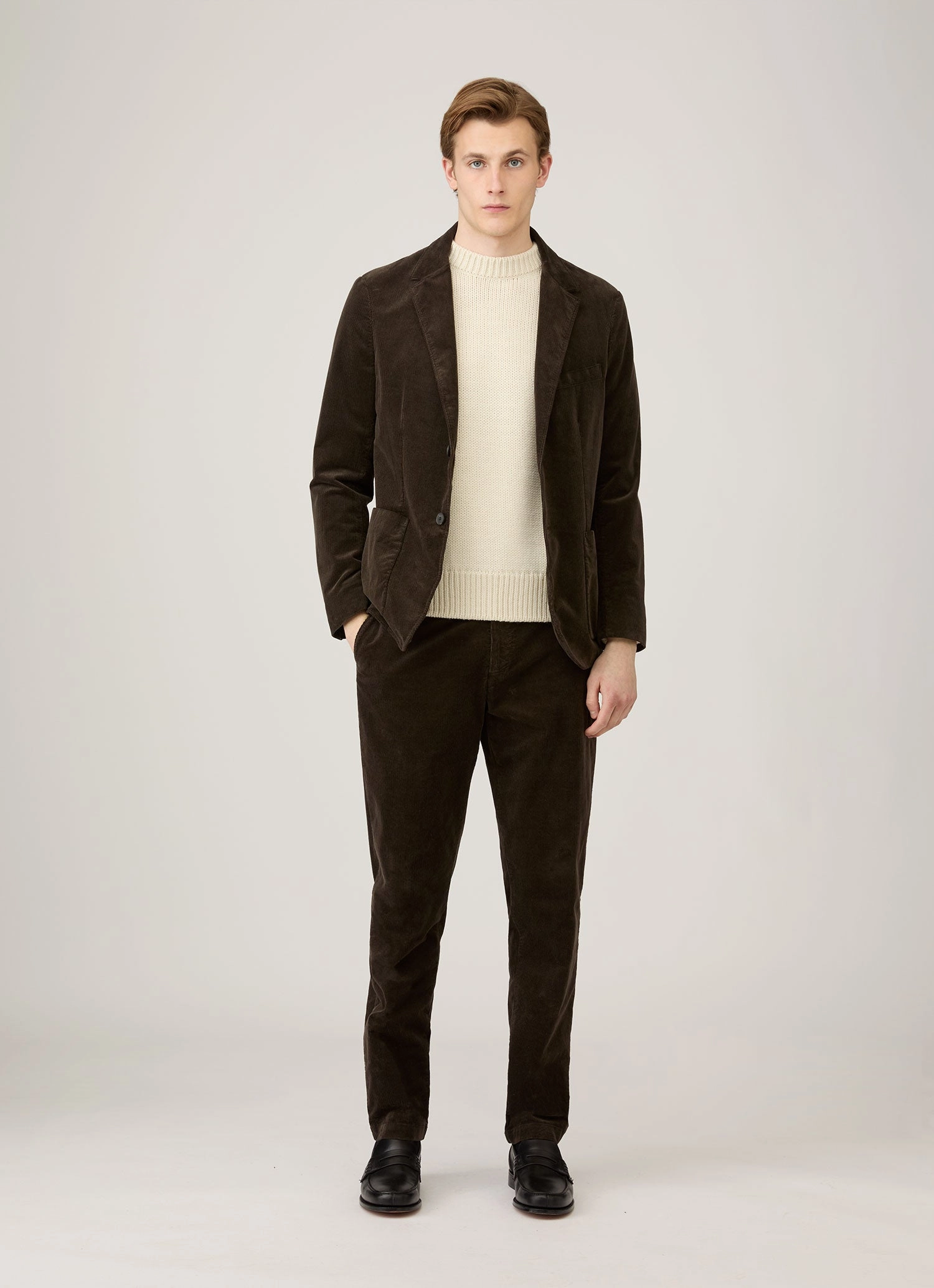 Men's Fisherman Jumper in Ecru Moisture Wicking Yarn