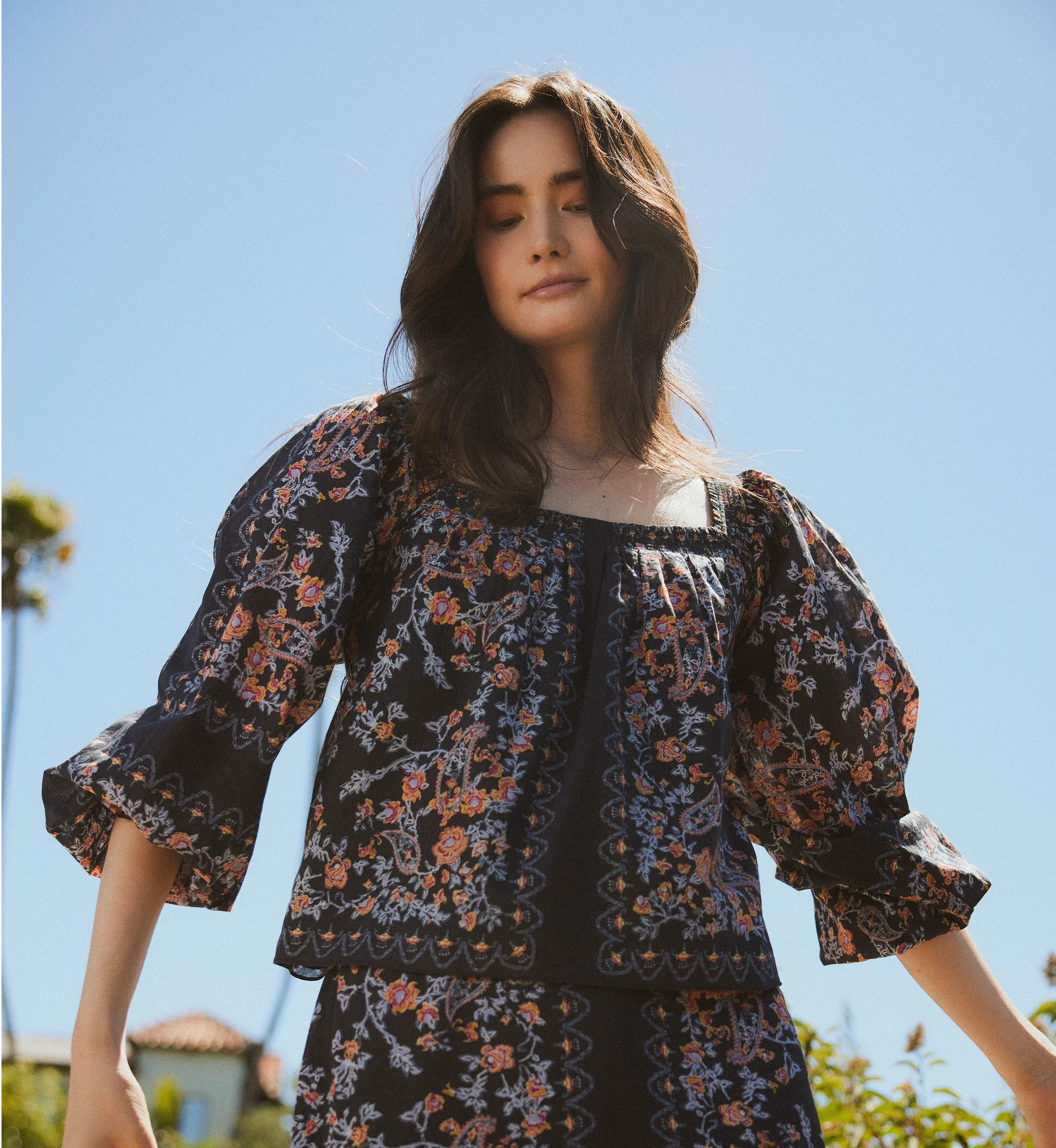 DoubleLayered Neckline Bonded Seam Technique Lucille Blouse | Dark La Ramos