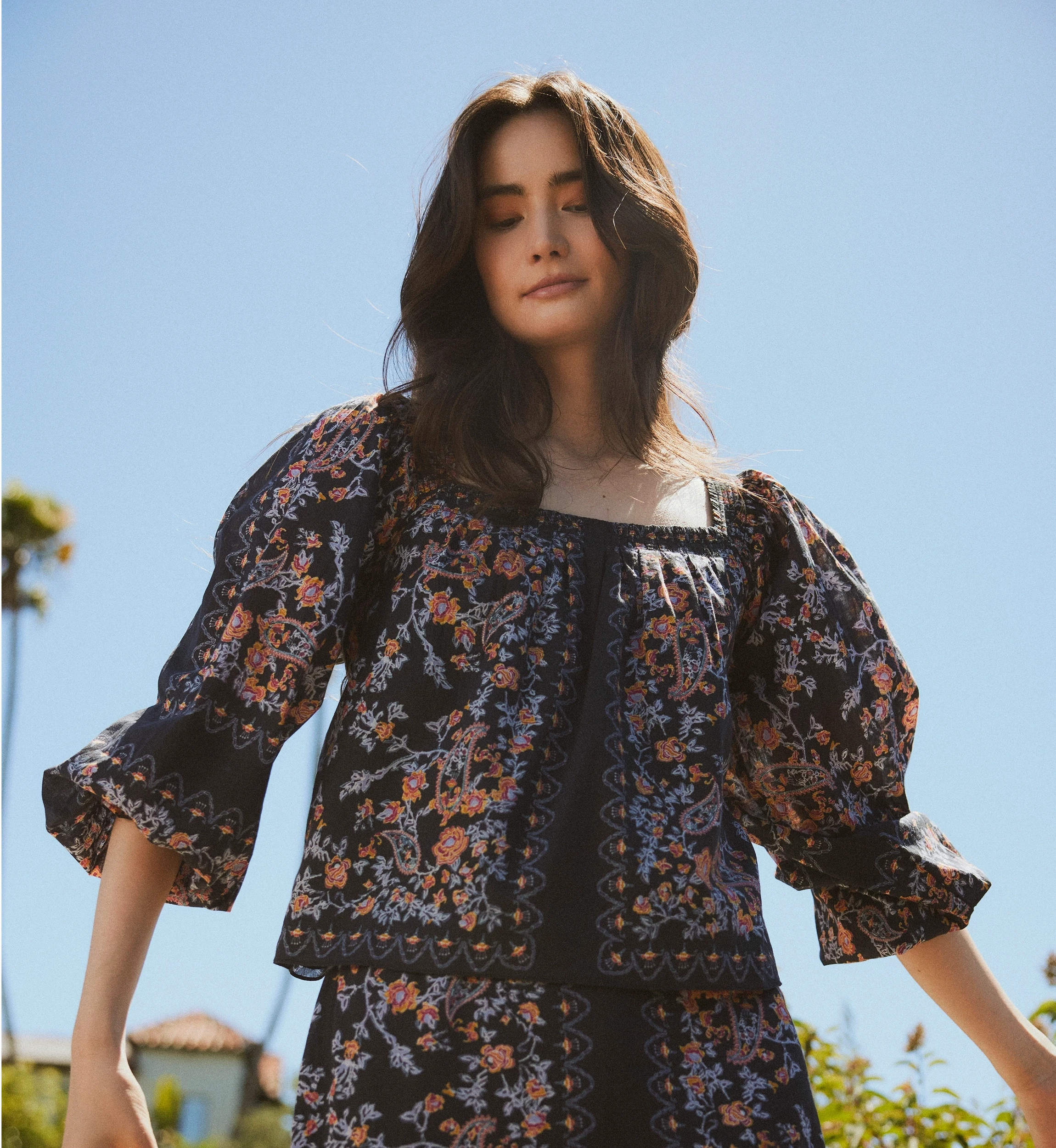 Lucille Blouse | Dark La Ramos SoftFeel Fabric