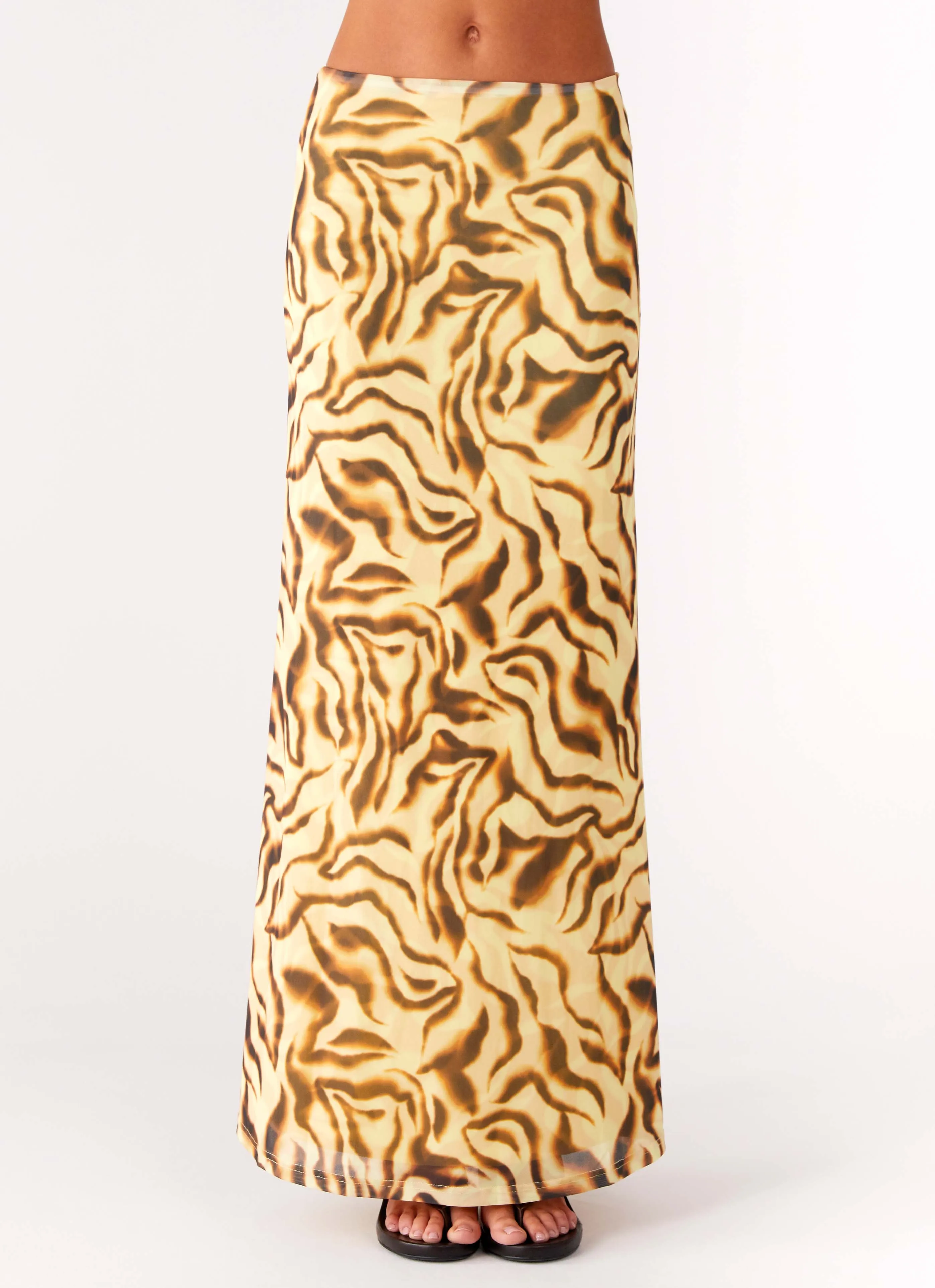 Call Me Low Rise Maxi Skirt - Yellow Zebra Flexible Motion OdorResistantFinish
