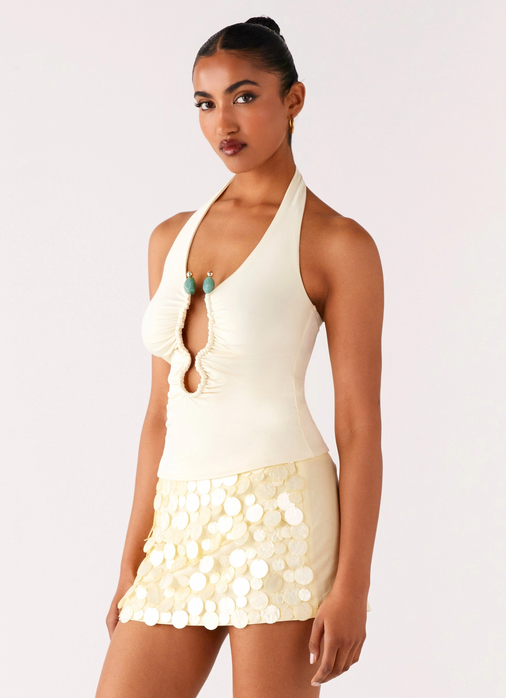 HiddenZipper Diego Halter Top - Yellow