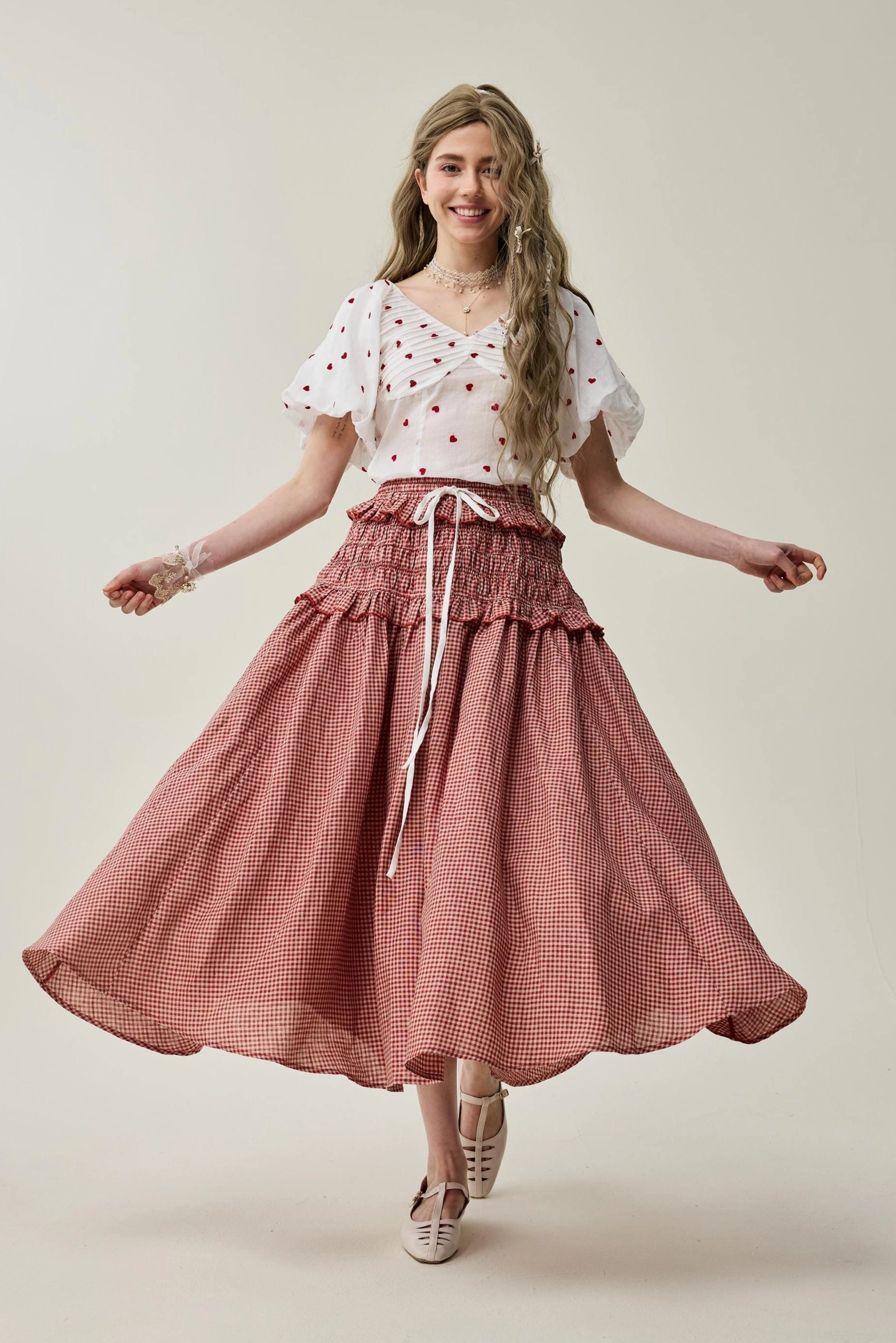 AdjustableHem Magnetic Closure Option Wind 33 | Ruffled linen skirt