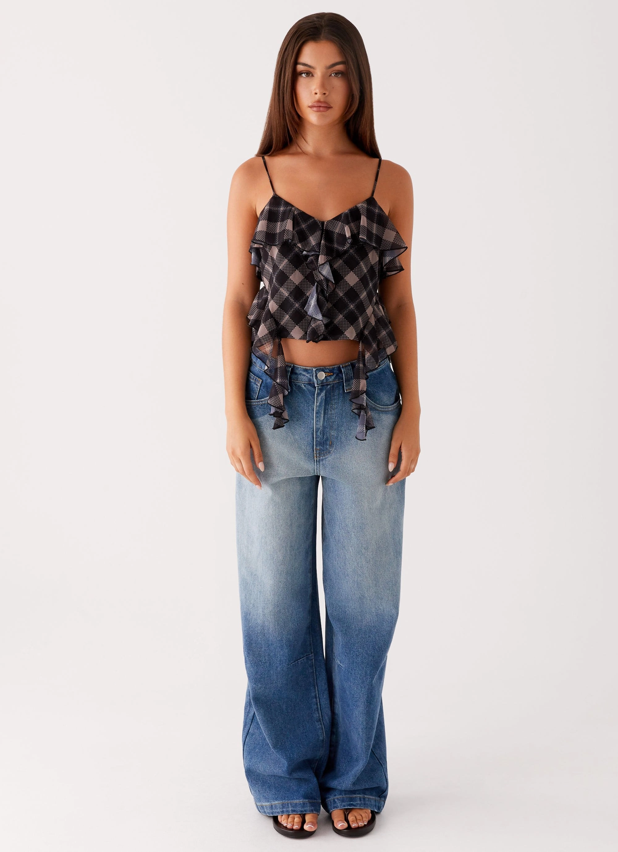 Jessie Cami Top - Taupe Check WindproofBarrierTechnology Classic Hoodie