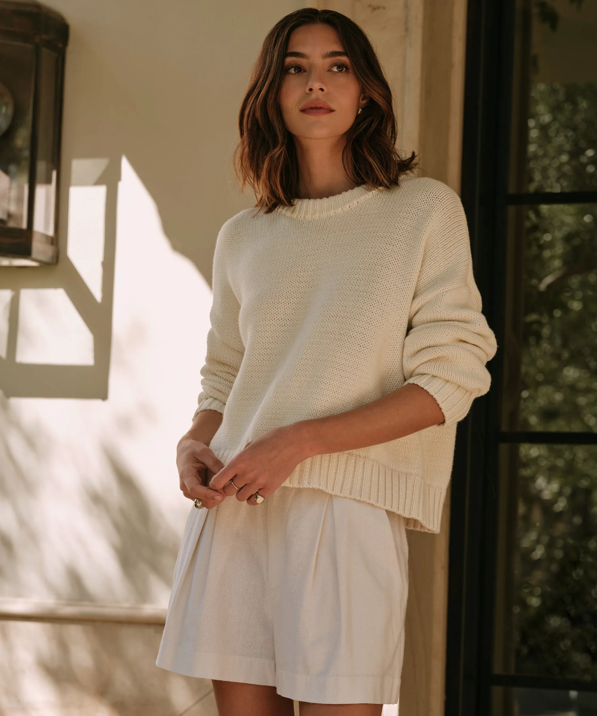 Chloe Crewneck Street Style Denim Shirt