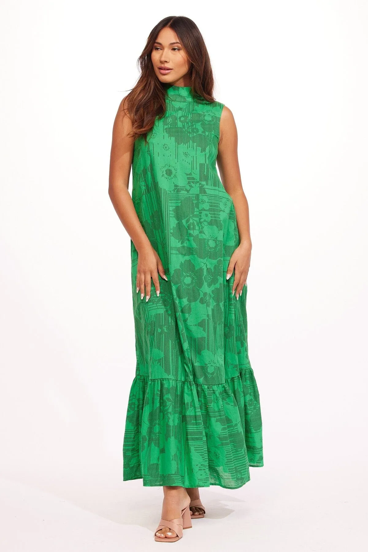 Bust-Enhancing Terry Dress - Evergreen Angelica