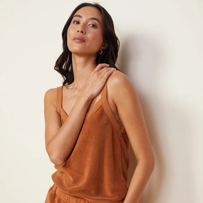 Terry Cloth Tank Relaxed Silhouette Terry Cloth Tank ThermalLining Anti Pilling Treatment