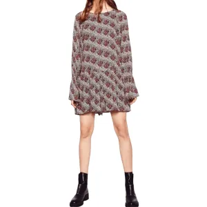 Textile Floral Print Long Sleeve Rompers Shorts