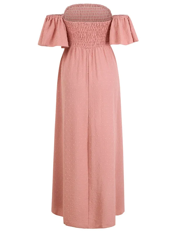 Textured Off-Shoulder High-Low Dress for Cocktail Parties