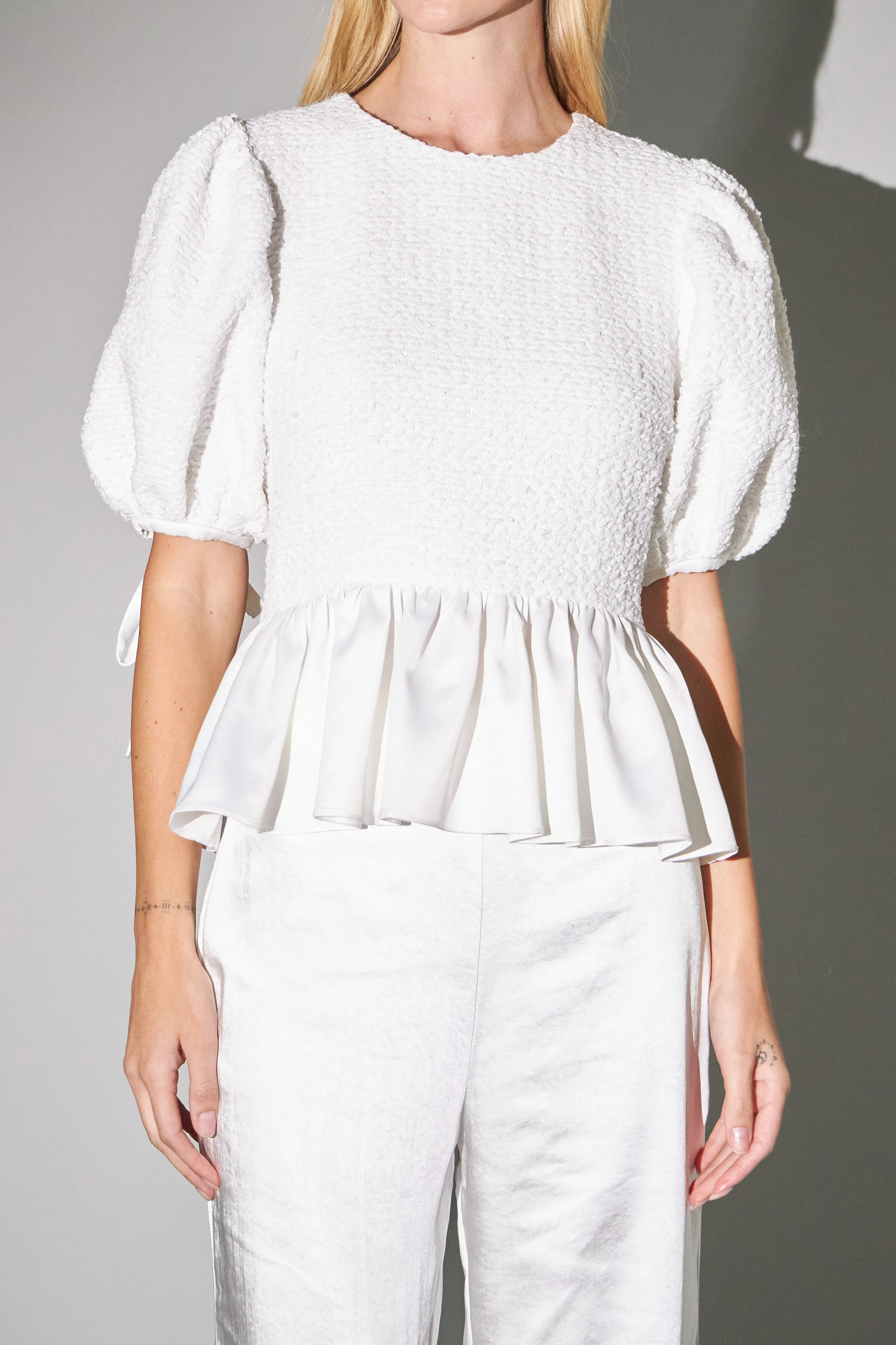 Textured Peplum Top