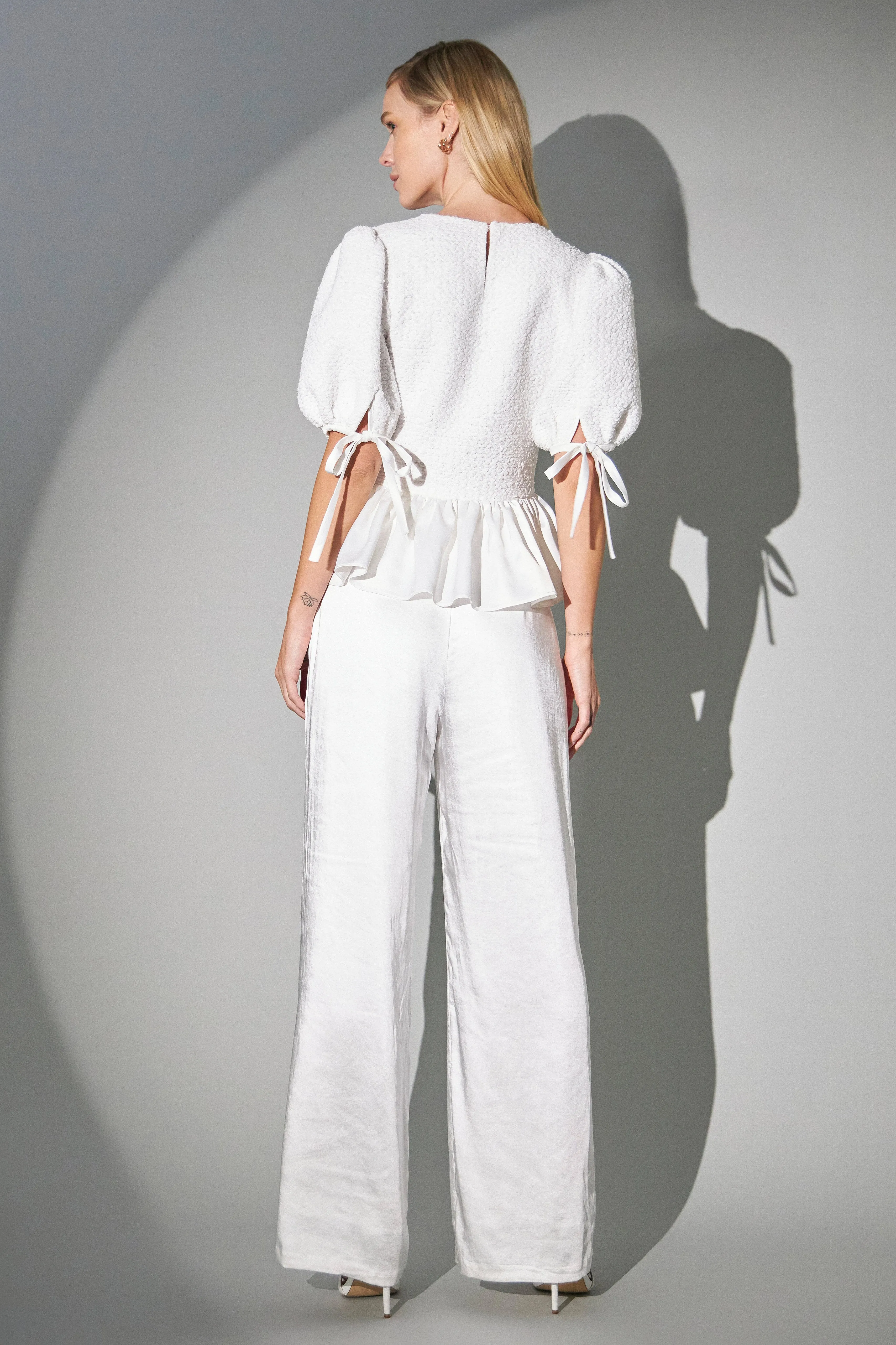 Textured Peplum Top
