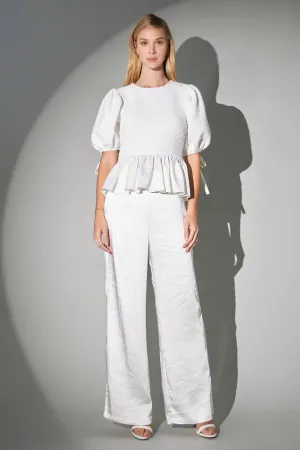 Textured Peplum Top
