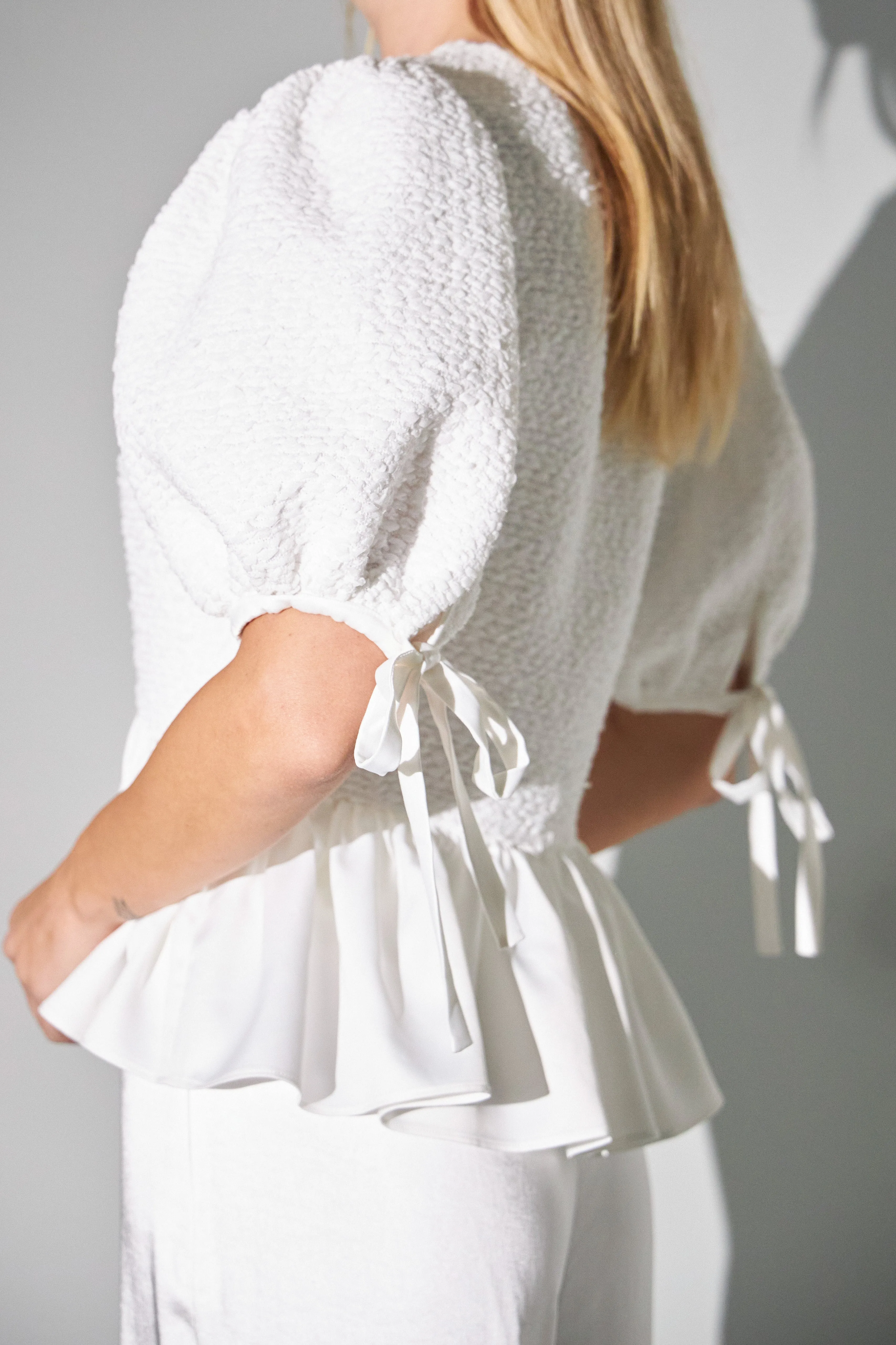 Textured Peplum Top