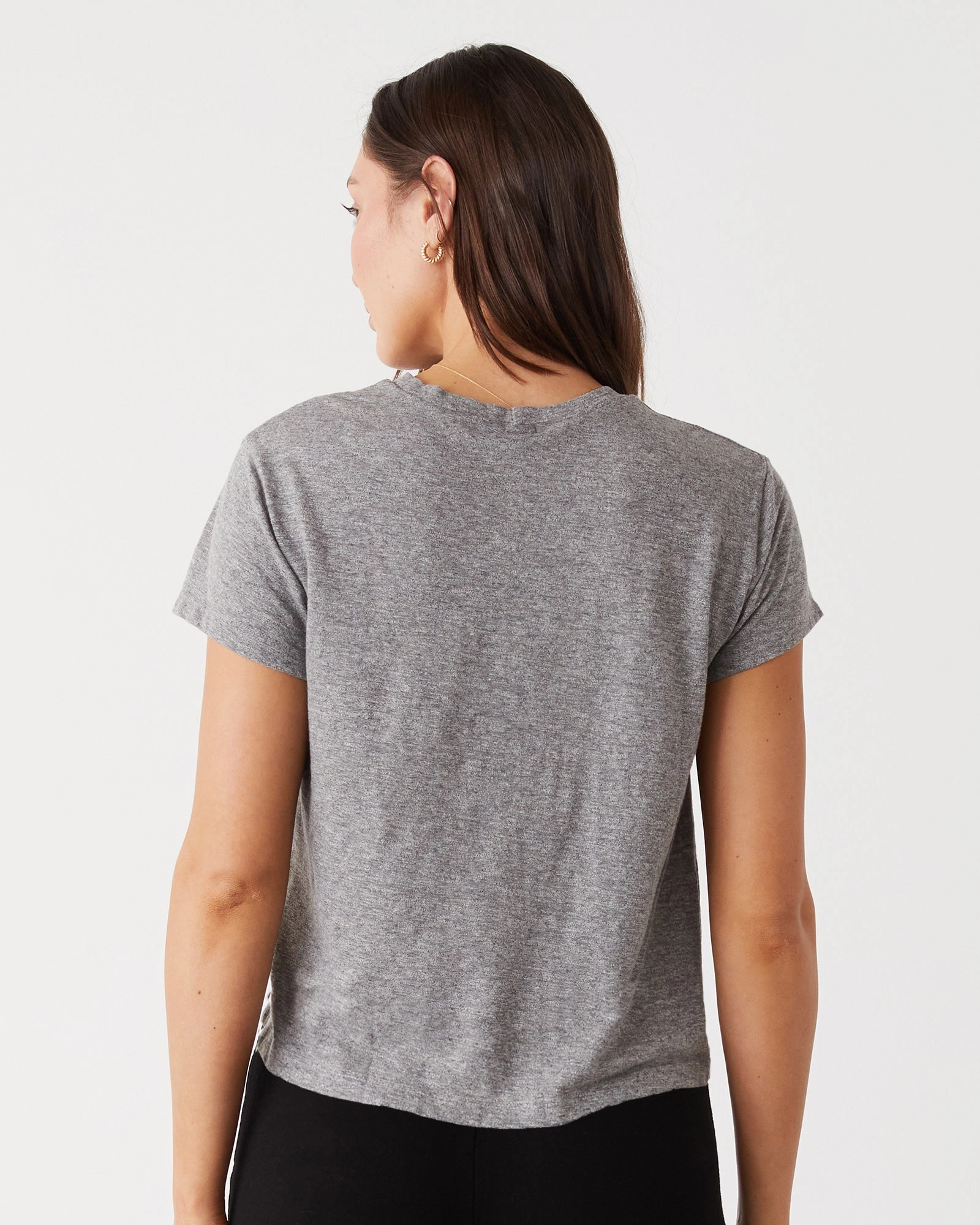 Textured Tri-Blend Basic Crew Neck Tee Drop Shoulder Silhouette SolarReflectiveFinish