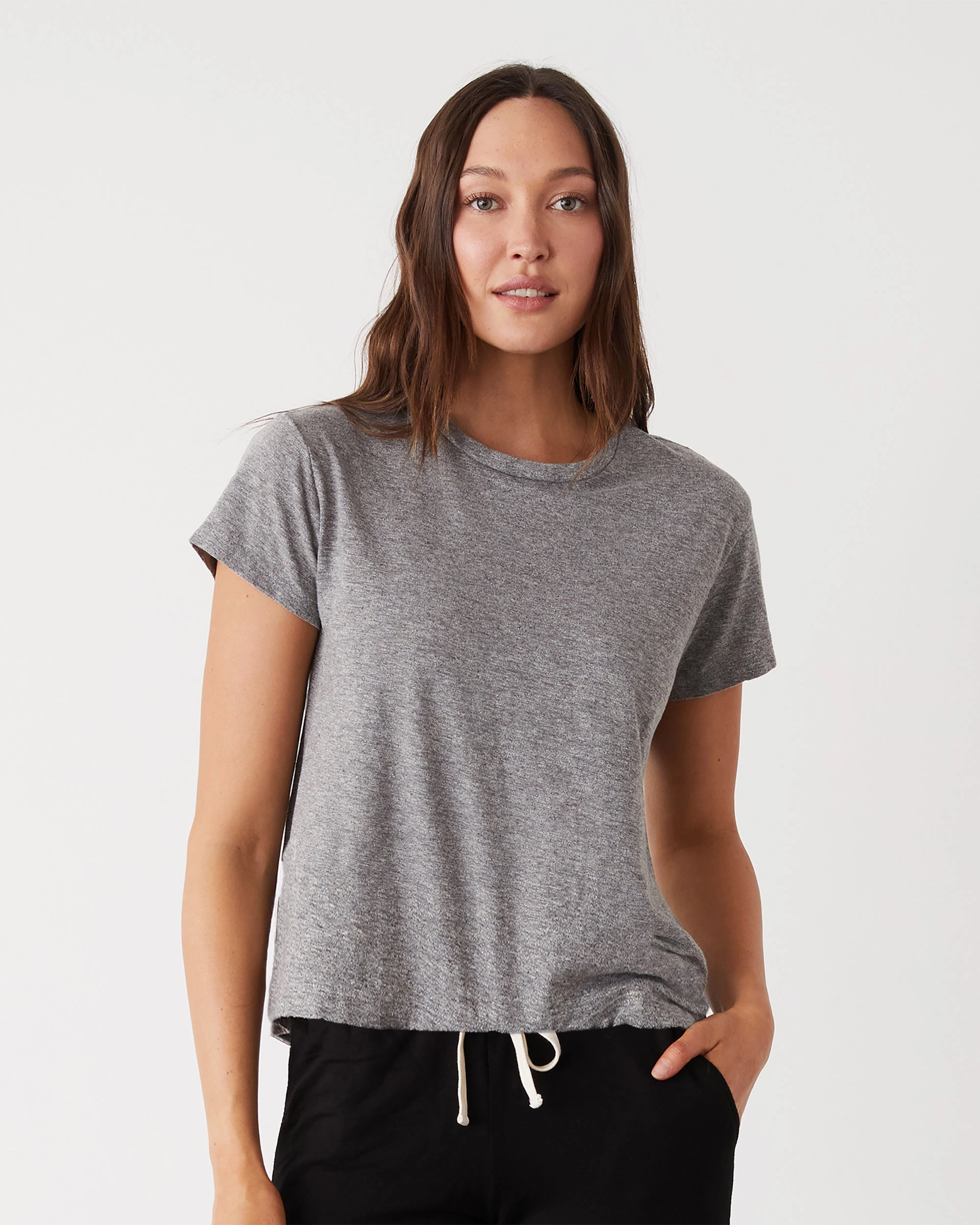 QuickDry Texture Bohemian style Textured Tri-Blend Basic Crew Neck Tee