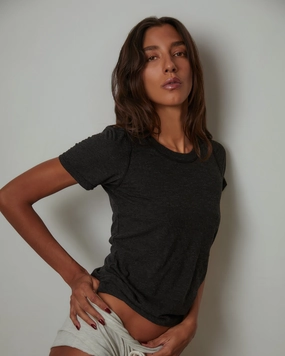 Textured Tri-Blend Fitted Crew Neck Tee Slub Textured Material FrictionFreeNeckline Textured Tri-Blend Fitted Crew Neck Tee