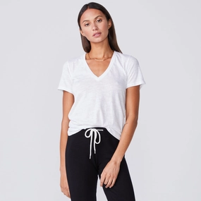 Textured Tri-Blend Fitted V Neck Tee Tagless Design Textured Tri-Blend Fitted V Neck Tee NonIrritating Stitching LaserCutVents