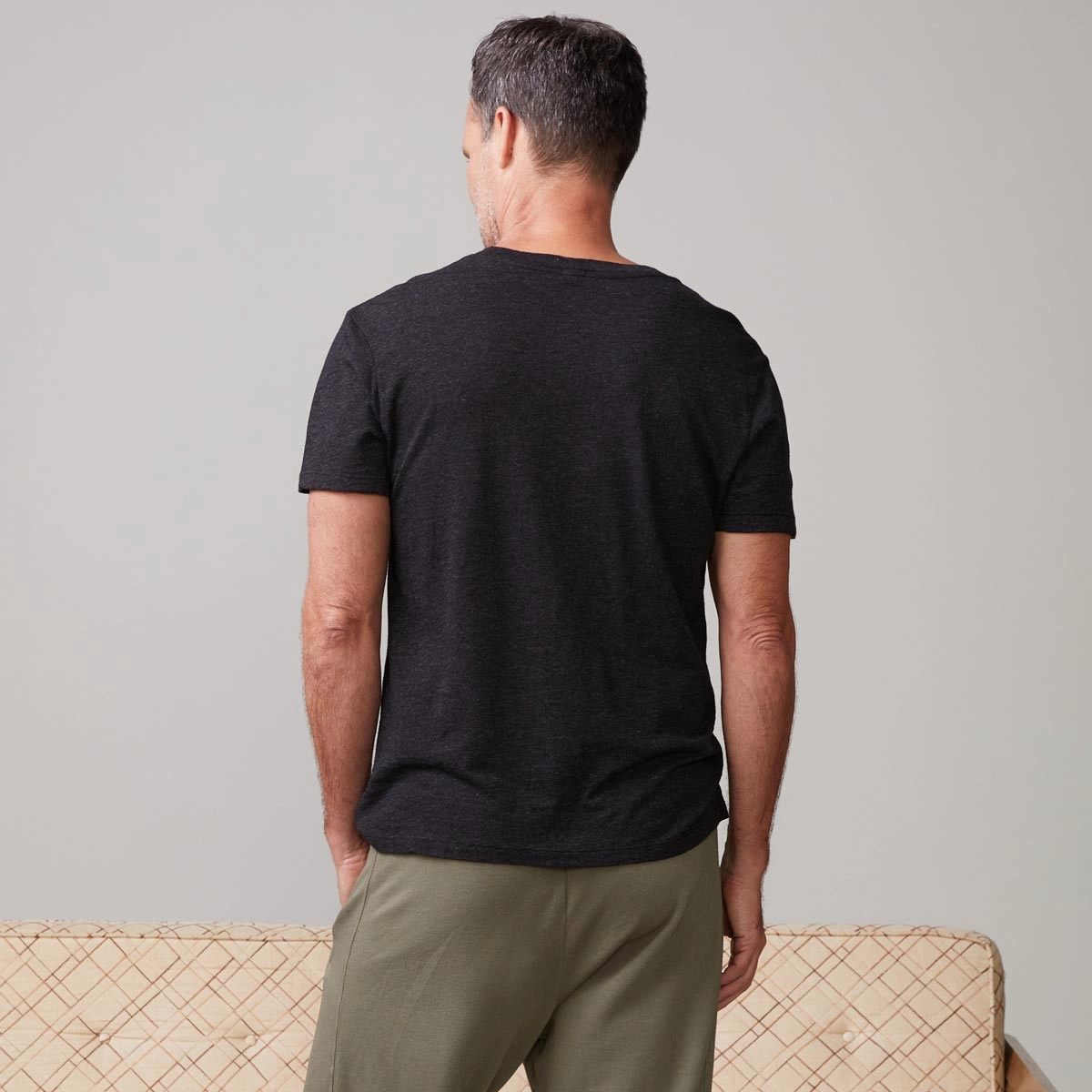 Textured Tri-Blend Relaxed Crew Hidden Storage Pocket