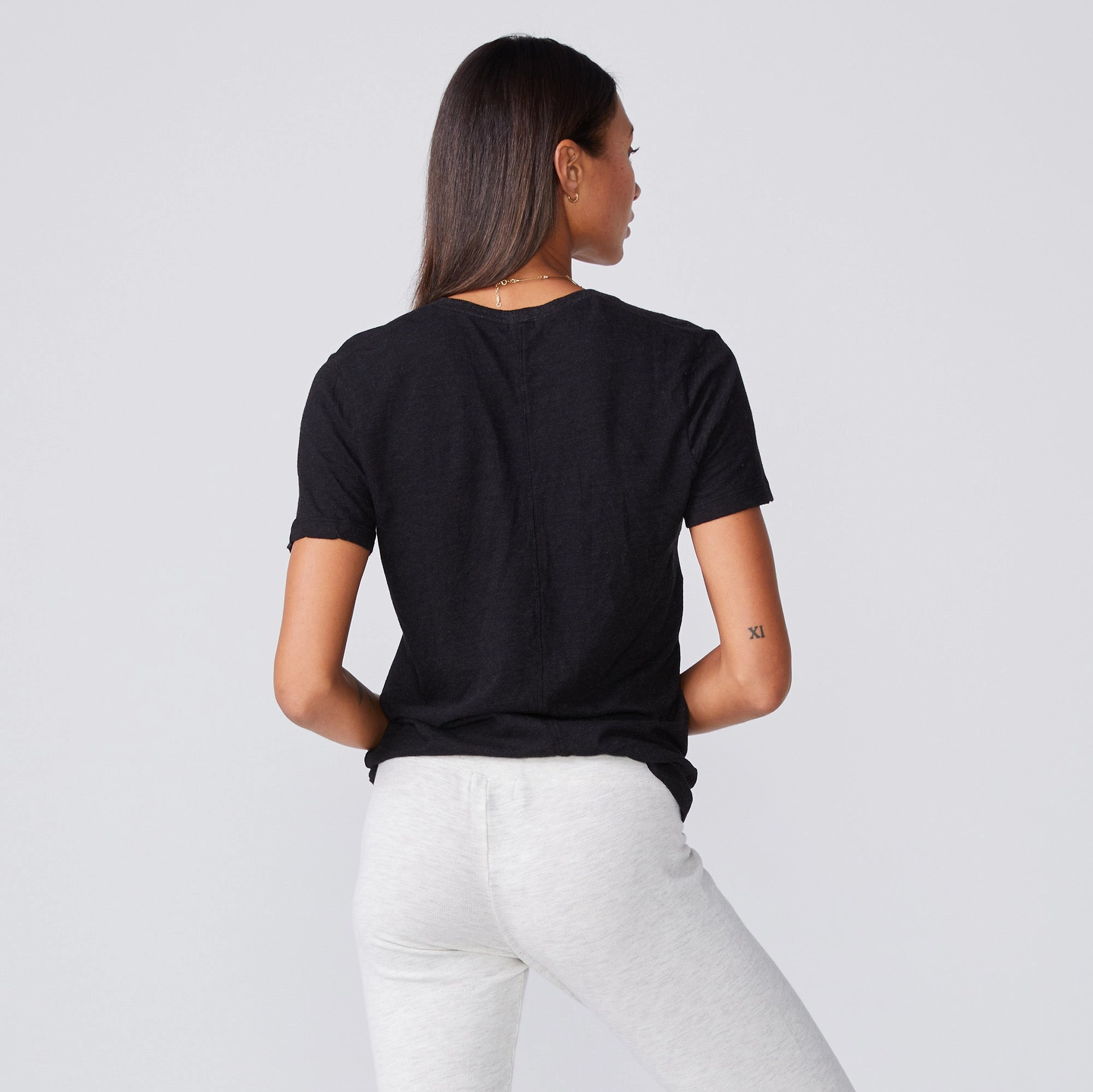 Trendy Shirt Thermal Insulation Textured Tri-Blend Relaxed V Neck Tee