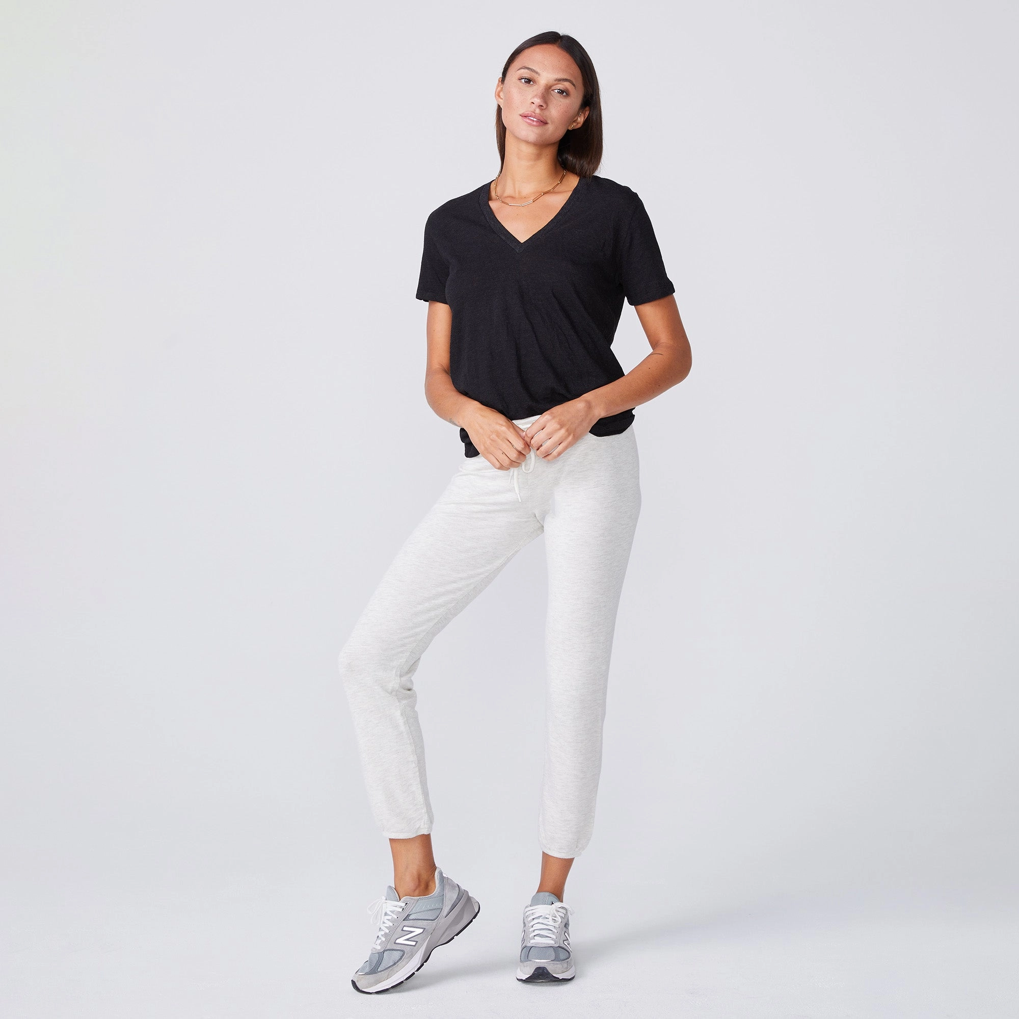 Textured Tri-Blend Relaxed V Neck Tee AntiOdor Durable Reinforced Shoulders