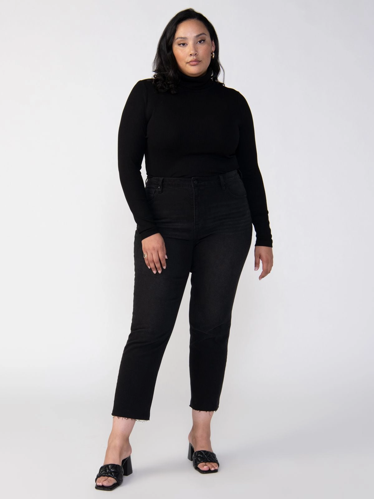 Everyday Comfort skin friendly Essential Turtleneck Top Black Extended Sizing