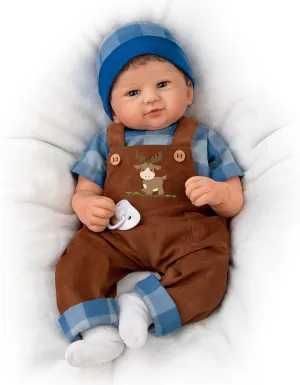 The Ashton-Drake Galleries Adventure Awaits Authentic Silicone Realistic Baby Boy Doll by Sandy Faber
