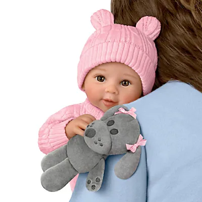 The Ashton - Drake Galleries Arianna Snuggle Pup Baby With Plush Dog RealTouch® Vinyl Skin So Truly Real® Lifelike & Realistic Weighted Doll by Sherry Rawn 17-inches