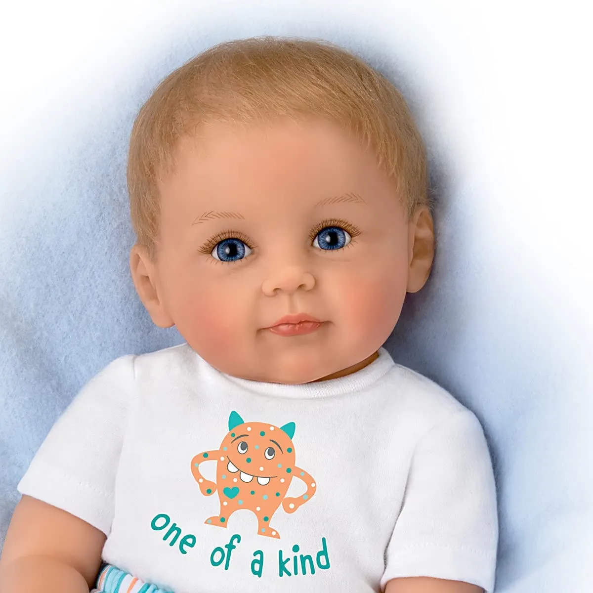 The Ashton - Drake Galleries Cody One of a Kind Lifelike So Truly Real® Baby Boy Doll Magnetic Pacifier Weighted Fully Poseable with Soft RealTouch® Vinyl Skin by Doll Artist Ping Lau  18"-Inches