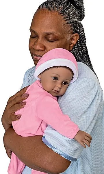 The Ashton - Drake Galleries Kayla the Comfort Doll Designed for Dementia and Alzheimer's Therapy Realistic African American Black Baby Girl Weighted Poseable with Soft RealTouch® Vinyl Skin 18-inches
