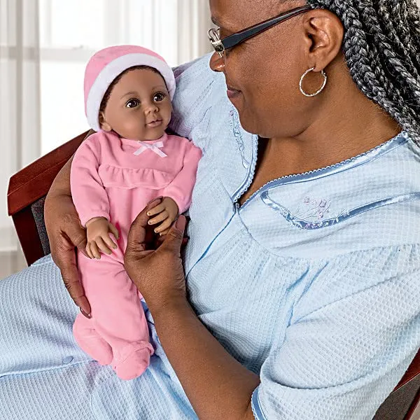 The Ashton - Drake Galleries Kayla the Comfort Doll Designed for Dementia and Alzheimer's Therapy Realistic African American Black Baby Girl Weighted Poseable with Soft RealTouch® Vinyl Skin 18-inches