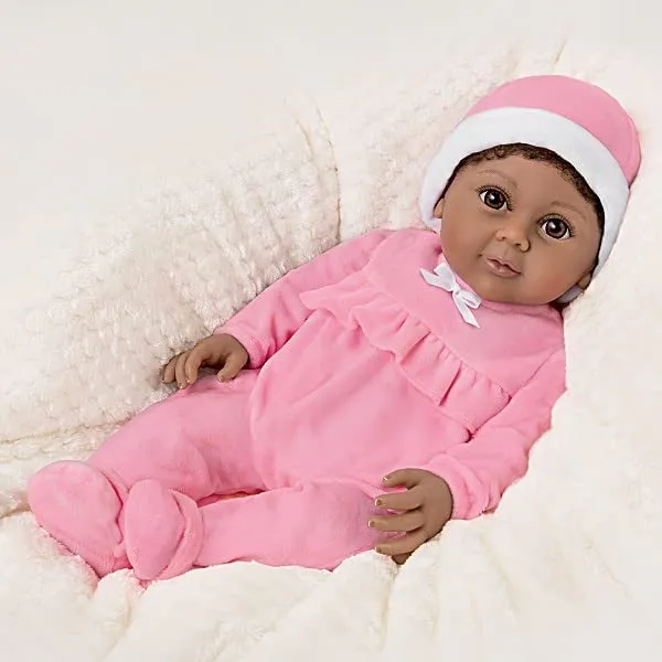 The Ashton - Drake Galleries Kayla the Comfort Doll Designed for Dementia and Alzheimer's Therapy Realistic African American Black Baby Girl Weighted Poseable with Soft RealTouch® Vinyl Skin 18-inches